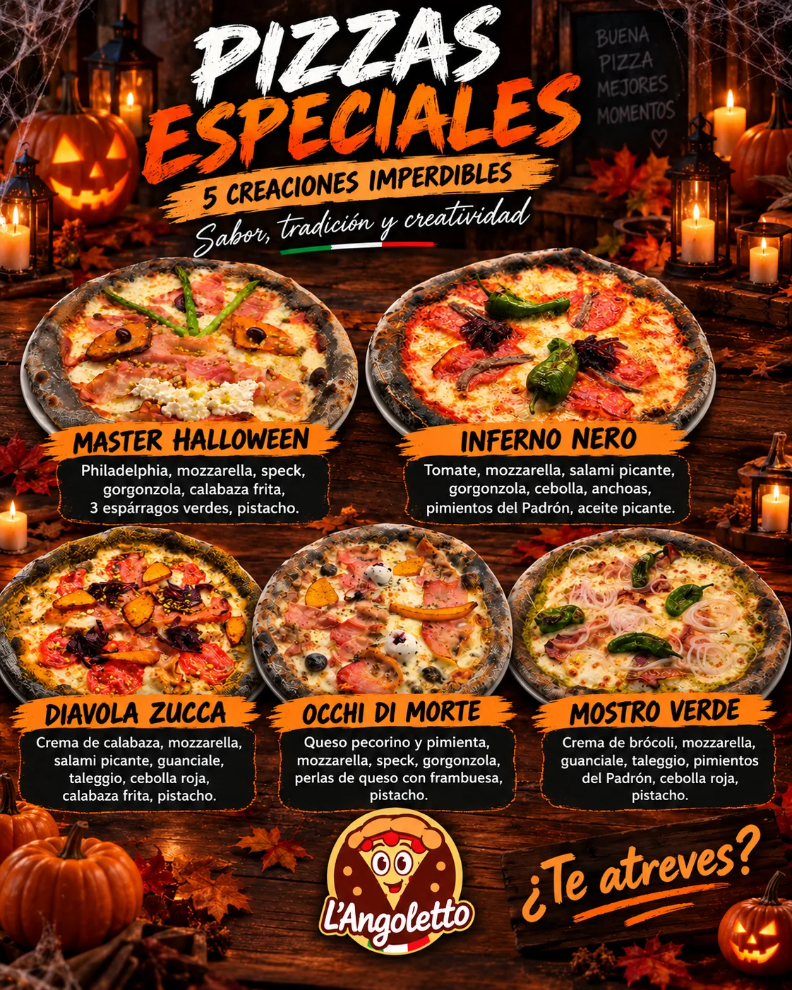 Halloween en L'Angoletto: 5 pizzas especiales en Miami Platja